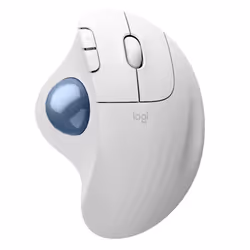 Logitech Ergo M575S, Droitier, Trackball, RF sans fil + Bluetooth, 2000 DPI, 11,25 ms, Bleu, Blanc