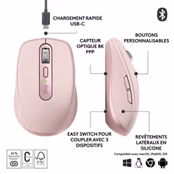 Logitech MX Anywhere 3S souris Droitier RF sans fil + Bluetooth Laser 8000 DPI - Vue supplémentaire 12