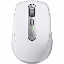 Logitech MX Anywhere 3S for Mac, Droitier, Laser, RF sans fil + Bluetooth, 8000 DPI, Argent, Blanc