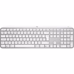 Logitech MX Keys S, Taille réelle (100 %), RF sans fil + Bluetooth, Commutateur de touche « ciseaux », LED, Aluminium, Blanc