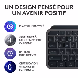 Logitech MX Keys S clavier RF sans fil + Bluetooth QWERTY US International Graphite - Vue supplémentaire 18