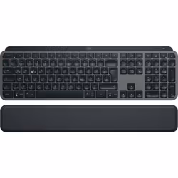 Logitech MX Keys S, Taille réelle (100 %), RF sans fil + Bluetooth, Commutateur de touche « ciseaux », QWERTZ, LED, Graphite