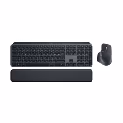 Logitech MX Keys S Combo, Sans fil, RF sans fil + Bluetooth, QWERTY, LED, Graphite, Souris incluse