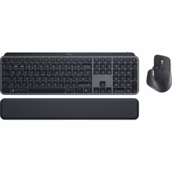 Logitech MX Keys S Combo, RF sans fil + Bluetooth, Commutateur de touche « ciseaux », QWERTY, LED, Graphite, Souris incluse
