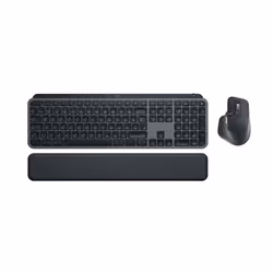 Logitech MX Keys S Combo, RF sans fil + Bluetooth, Commutateur de touche « ciseaux », QWERTY, LED, Graphite, Souris incluse