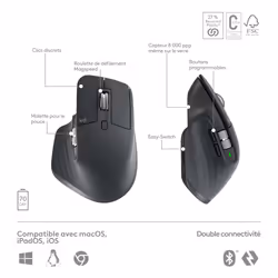 Logitech MX Keys S Combo clavier Souris incluse RF sans fil + Bluetooth QWERTY US International Graphite - Vue supplémentaire 20
