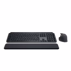 Logitech MX Keys S Combo, RF sans fil + Bluetooth, Commutateur de touche « ciseaux », QWERTY, LED, Graphite, Souris incluse
