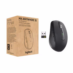 Logitech MX Anywhere 3S for Business, Droitier, Laser, RF sans fil + Bluetooth, 8000 DPI, Graphite