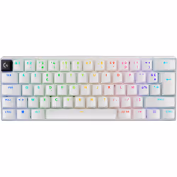 Logitech G PRO X 60, Avec fil &sans fil, USB + RF Wireless + Bluetooth, Clavier mécanique, AZERTY, LED RGB, Blanc
