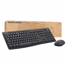 Logitech MK370 Combo for Business, Taille réelle (100 %), RF sans fil + Bluetooth, Clavier à membrane, QWERTZ, Graphite, Sour ...