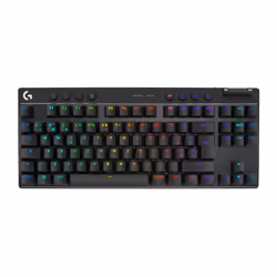 Logitech G PRO X TKL, Sans clé (80 - 87%), RF sans fil + Bluetooth, Clavier mécanique, QWERTY, LED RGB, Noir