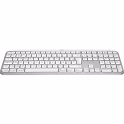 Logitech MX Keys S for Mac clavier Bureau RF sans fil + Bluetooth AZERTY Français Aluminium, Blanc