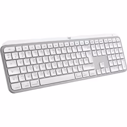 Logitech MX Keys S for Mac clavier Bureau RF sans fil + Bluetooth AZERTY Français Aluminium, Blanc