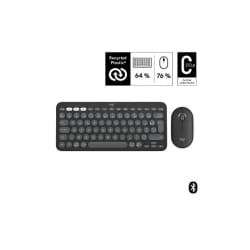 Logitech Pebble 2 Combo clavier Souris incluse RF sans fil + Bluetooth AZERTY Français Graphite