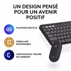 Logitech Pebble 2 Combo clavier Souris incluse RF sans fil + Bluetooth QWERTY US International Graphite - Vue supplémentaire 11