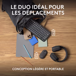 Logitech Pebble 2 Combo clavier Souris incluse RF sans fil + Bluetooth QWERTY US International Graphite - Vue supplémentaire 9