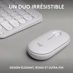 Logitech Pebble 2 Combo clavier Souris incluse RF sans fil + Bluetooth QWERTY US International Blanc