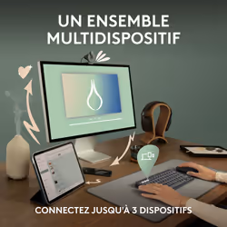 Logitech Pebble 2 Combo clavier Souris incluse RF sans fil + Bluetooth QWERTY US International Blanc