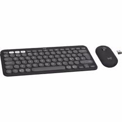 Logitech Pebble 2 Combo clavier Souris incluse RF sans fil + Bluetooth QWERTY Danois, Finlandais, Norvégien, Suédois Graphite