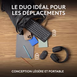 Logitech Pebble 2 Combo for Mac clavier Souris incluse RF sans fil + Bluetooth AZERTY Français Graphite - Vue supplémentaire 10