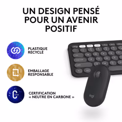 Logitech Pebble 2 Combo for Mac clavier Souris incluse RF sans fil + Bluetooth AZERTY Français Graphite - Vue supplémentaire 12