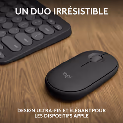 Logitech Pebble 2 Combo for Mac clavier Souris incluse RF sans fil + Bluetooth AZERTY Français Graphite