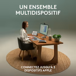 Logitech Pebble 2 Combo for Mac clavier Souris incluse RF sans fil + Bluetooth AZERTY Français Graphite - Vue supplémentaire 4