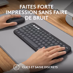Logitech Pebble 2 Combo for Mac clavier Souris incluse RF sans fil + Bluetooth AZERTY Français Graphite - Vue supplémentaire 9
