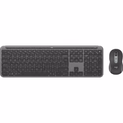 Logitech MK950 Signature Slim, Sans fil, RF sans fil + Bluetooth, Commutateur de touche « ciseaux », QWERTY, Graphite, Souris ...