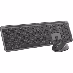 Logitech MK950 Signature for Business clavier Souris incluse RF sans fil + Bluetooth QWERTY Danois, Finlandais, Norvégien, Suédois Graphite