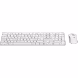 Logitech MK950 Signature Slim clavier Souris incluse Bureau RF sans fil + Bluetooth QWERTY US International Blanc