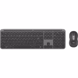 Logitech MK950 Signature Slim, Sans fil, RF sans fil + Bluetooth, Commutateur de touche « ciseaux », AZERTY, Graphite, Souris ...