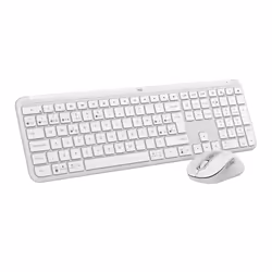 Logitech MK950 Signature Slim, Sans fil, RF sans fil + Bluetooth, Commutateur de touche « ciseaux », QWERTY, Blanc, Souris in ...
