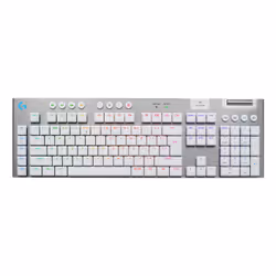 Logitech G G915 X LIGHTSPEED, Avec fil &sans fil, USB + RF Wireless + Bluetooth, Clavier mécanique, QWERTY, LED, Blanc