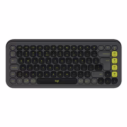 Logitech POP Icon Keys, Mini, Sans fil, Bluetooth, Commutateur de touche « ciseaux », QWERTY, Graphite, Vert