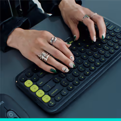 Logitech POP Icon Keys clavier Universel Bluetooth QWERTY Espagnole Orange, Blanc