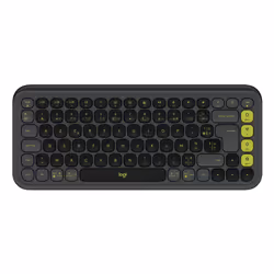 Logitech POP Icon Keys, Mini, Sans fil, Bluetooth, Commutateur de touche « ciseaux », AZERTY, Graphite, Vert