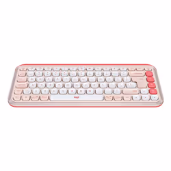 Logitech POP Icon Keys clavier Universel Bluetooth QWERTY US International Rose, Blanc