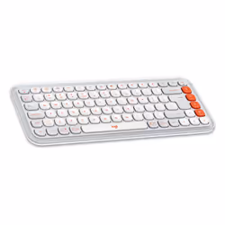 Logitech POP Icon Keys clavier Universel Bluetooth QWERTY US International Orange, Blanc