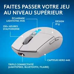 Logitech G305 X SUPERLIGHT-WHITE-EWR2i-934 - Vue supplémentaire 2