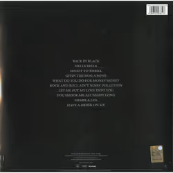 Warner Music AC/DC - Back in Black Vinyl Rock AC/DC