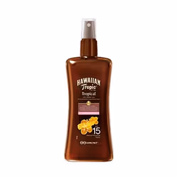Hawaiian Tropic Spray Huile Sèche Protectrice SPF 15, 200 ml, Huile de protection solaire, Corps, Bouteille, Hydratant, Hydra ...