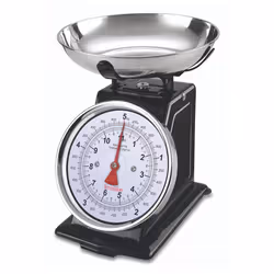 Terraillon Trad 500, Balances de cuisine mécaniques, 5 kg, 20 g, Noir, Acier inoxydable, Acier inoxydable