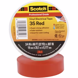 Informations techniques Couleur : rouge Dimensions produit, largeur : 19 mm Longueur : 20 m Matériau support (détails) : PVC  ...