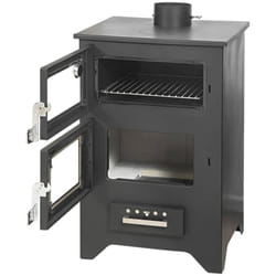 Divina Fire - Poêle à bois avec four Silvia Nera 14,6 Kw L50,5xp58,5xh90,5