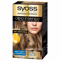 SYOSS Olio Intense Cool Beige Blond 7-58, Blonde, 7-58, Cool Beige Blond, Femmes, 115 ml, Tous types de cheveux