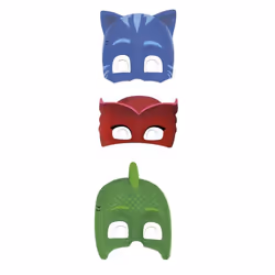 Masque en papier Pj - Carnaval - 6 pièces - Mixte - Adulte - Noir