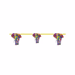 Guirlande en carton éléphant multicolore 2 m - Multicolore