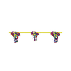 Guirlande en carton éléphant multicolore 2 m - Multicolore