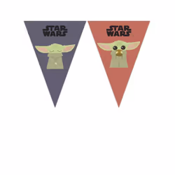 Guirlande à fanions en carton bébé Yoda The Mandalorian 23 m